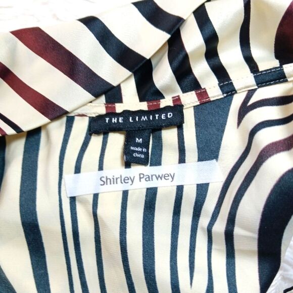 The Limited Shirkey Parwey Zebra Print Sleeveless Top Blouse Womans M Drape Neck - Picture 4 of 9